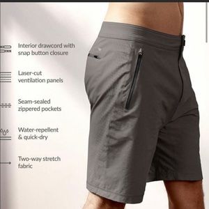 MACK WELDON 4 Way Active Short Workout Athletic Breathable Spandex Gray LARGE